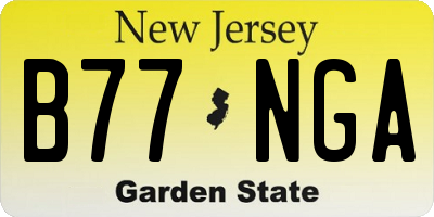 NJ license plate B77NGA