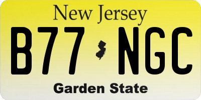 NJ license plate B77NGC
