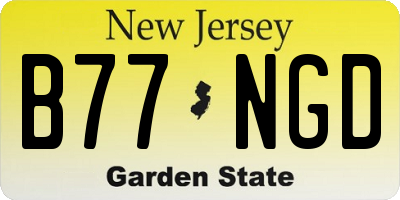 NJ license plate B77NGD