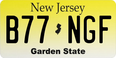 NJ license plate B77NGF