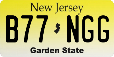 NJ license plate B77NGG