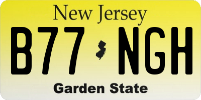 NJ license plate B77NGH