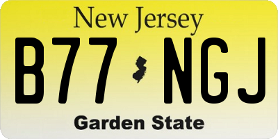 NJ license plate B77NGJ