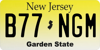 NJ license plate B77NGM