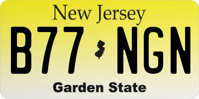 NJ license plate B77NGN
