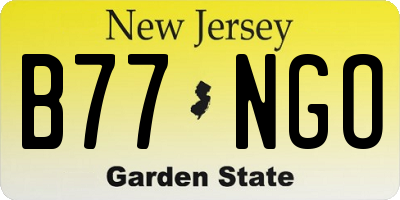 NJ license plate B77NGO