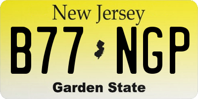 NJ license plate B77NGP