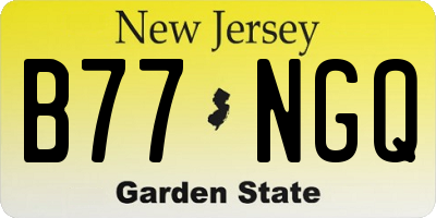 NJ license plate B77NGQ