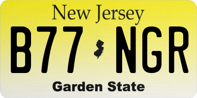 NJ license plate B77NGR