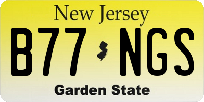 NJ license plate B77NGS