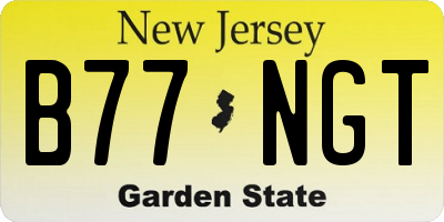 NJ license plate B77NGT