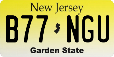 NJ license plate B77NGU