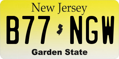NJ license plate B77NGW