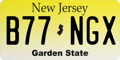 NJ license plate B77NGX