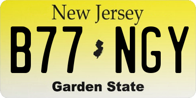 NJ license plate B77NGY