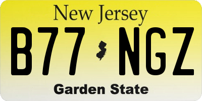NJ license plate B77NGZ