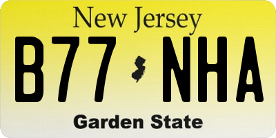 NJ license plate B77NHA