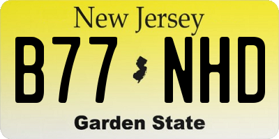 NJ license plate B77NHD