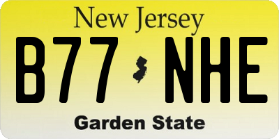 NJ license plate B77NHE