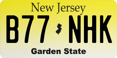 NJ license plate B77NHK