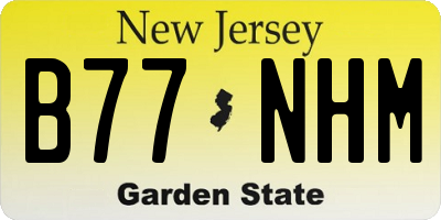 NJ license plate B77NHM