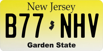 NJ license plate B77NHV