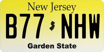 NJ license plate B77NHW