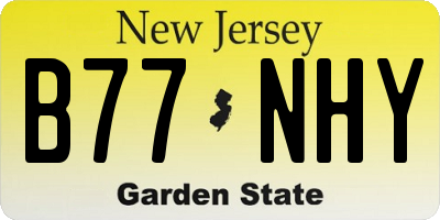 NJ license plate B77NHY