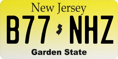 NJ license plate B77NHZ