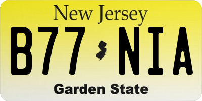 NJ license plate B77NIA