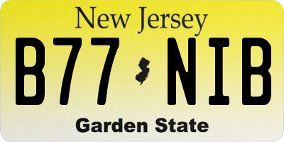 NJ license plate B77NIB