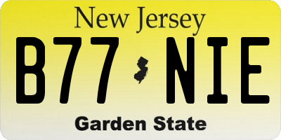 NJ license plate B77NIE