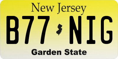 NJ license plate B77NIG