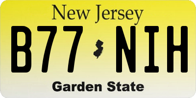 NJ license plate B77NIH