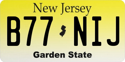 NJ license plate B77NIJ