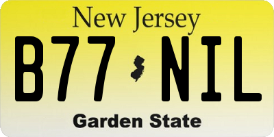 NJ license plate B77NIL