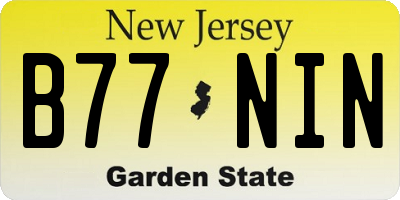 NJ license plate B77NIN