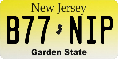 NJ license plate B77NIP