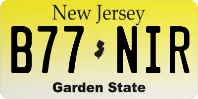 NJ license plate B77NIR