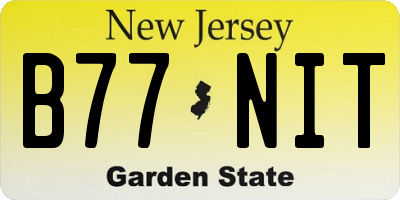 NJ license plate B77NIT