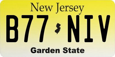 NJ license plate B77NIV