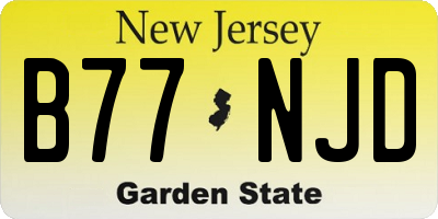 NJ license plate B77NJD