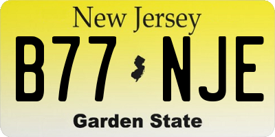 NJ license plate B77NJE