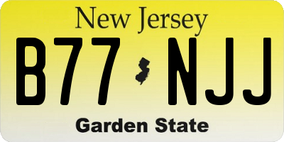 NJ license plate B77NJJ