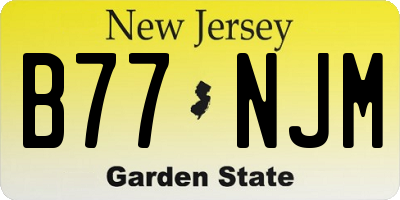 NJ license plate B77NJM