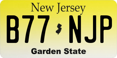 NJ license plate B77NJP
