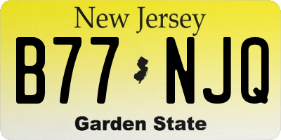 NJ license plate B77NJQ