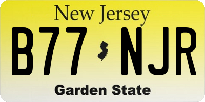 NJ license plate B77NJR