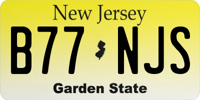 NJ license plate B77NJS