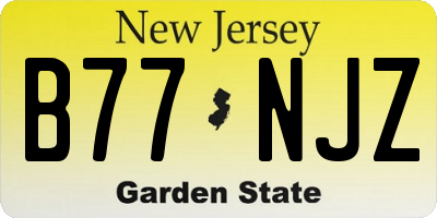 NJ license plate B77NJZ